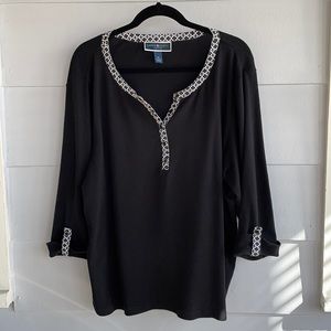 💙 Karen Scott Black Tunic Too Size 3X